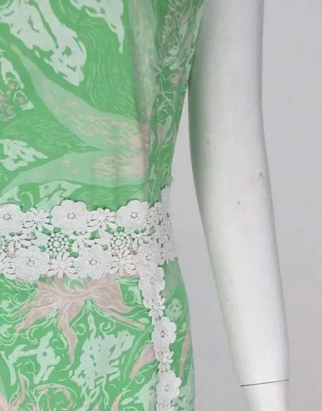 1960s Multi-Color Cotton Floral Print Maxi by Shifts International of Miami