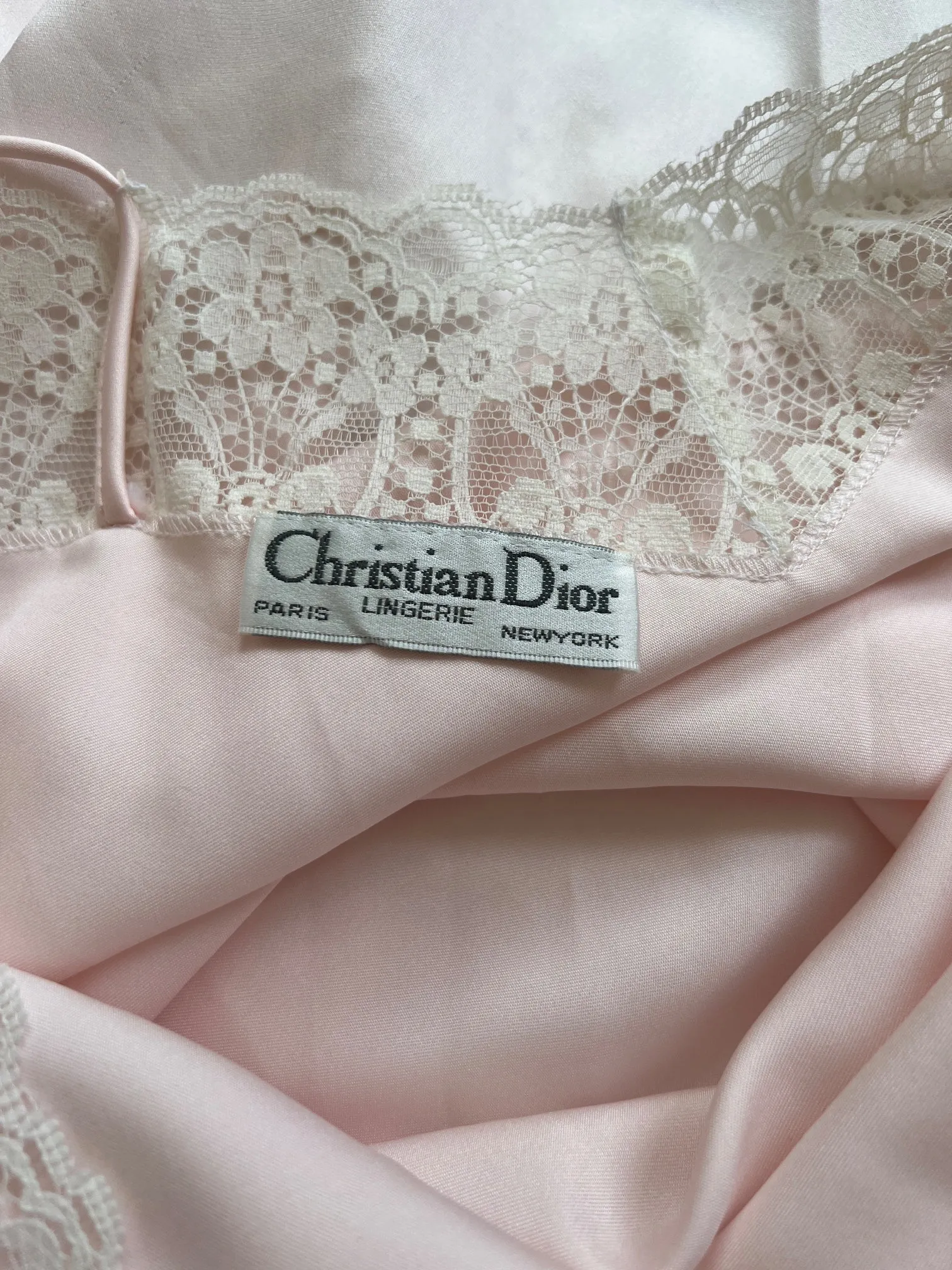 ARCHIVE - 1990s Christian Dior Pink and Lace Slip Dress