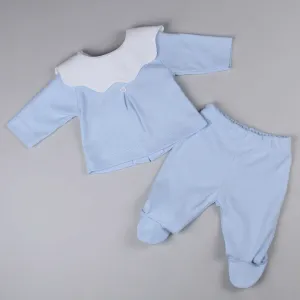 Baby Boys 2 Piece Cotton Sleepsuit Set - Blue