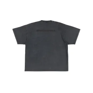 BALENCIAGA Oversized Strike 1917 Print Tee Faded Black