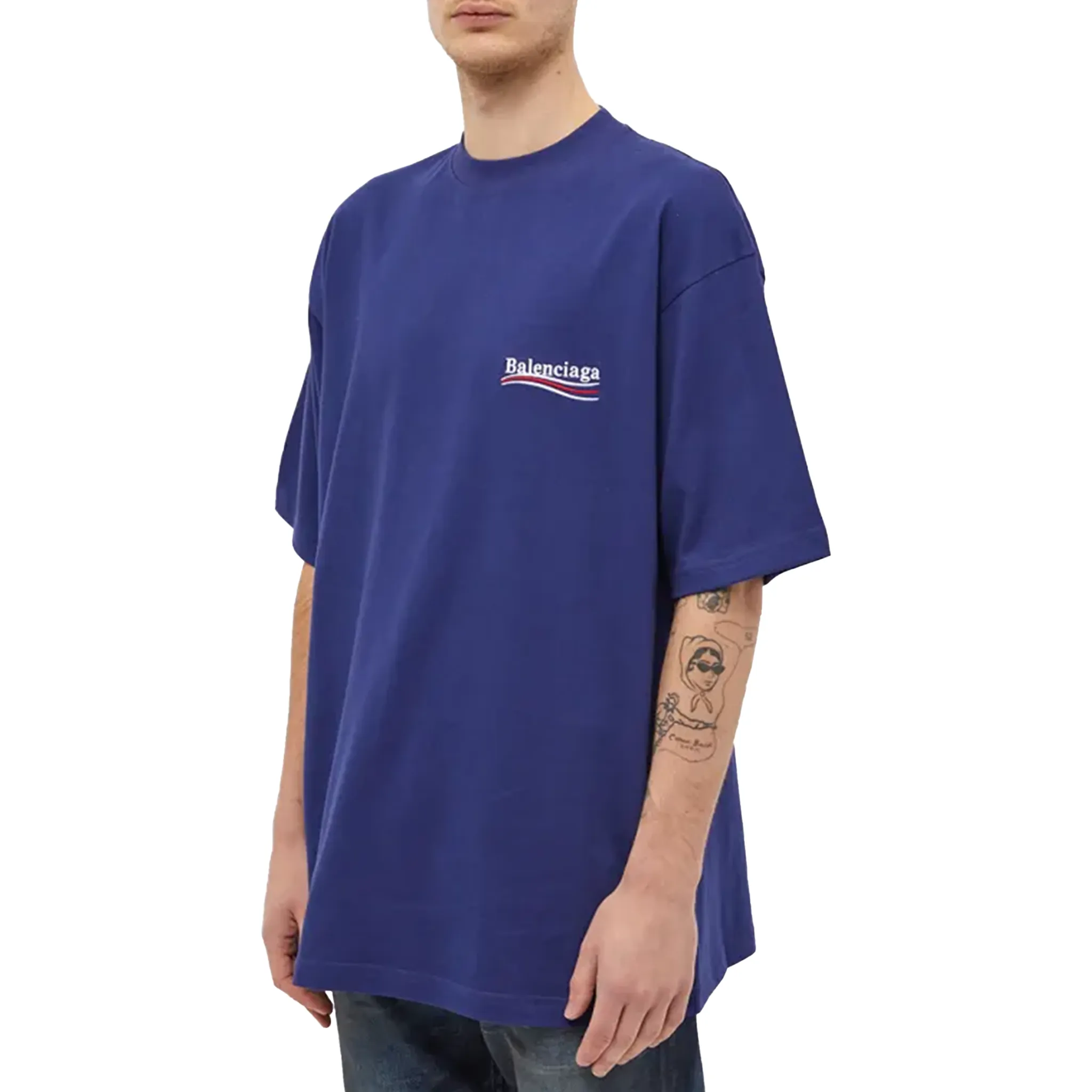 BALENCIAGA Political Campaign Tee Pacific Blue (SS23)