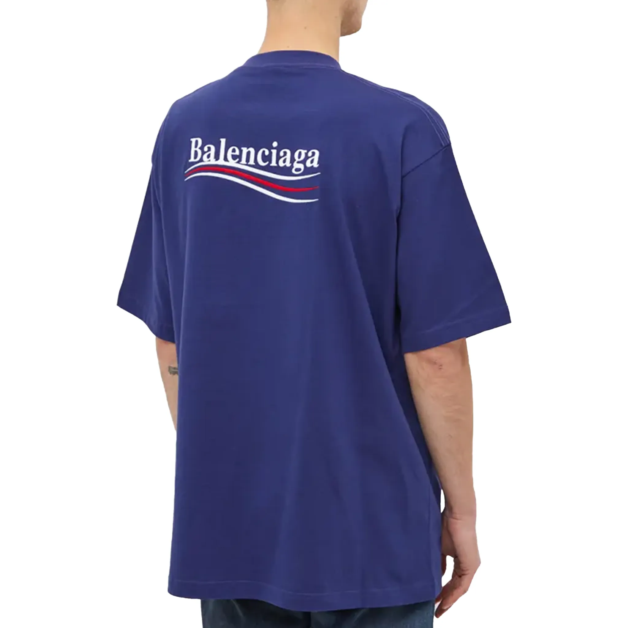 BALENCIAGA Political Campaign Tee Pacific Blue (SS23)