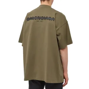 Balenciaga Strike 1917 Oversized Medium Fit Tee Khaki Olive
