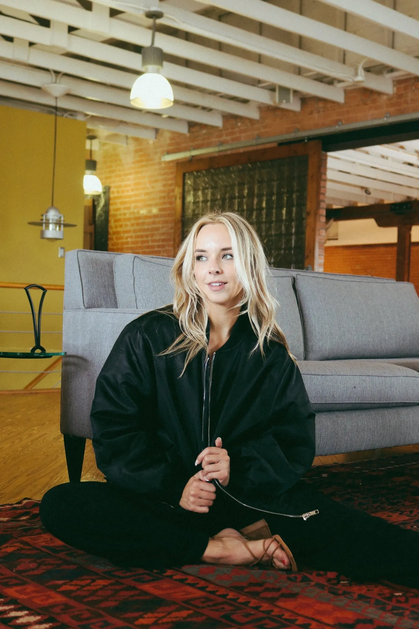 Bella Oversized Bomber Jacket | Black