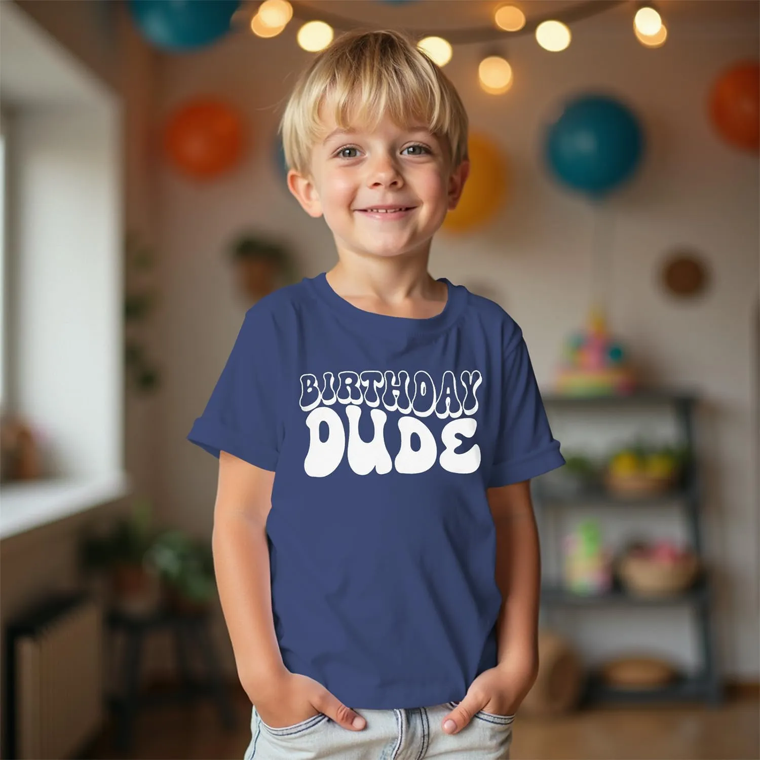 Birthday Dude Shirt Toddler Baby Boy Funny Letter Birthday T-Shirt Kids Summer Short Sleeve Party Gifts Tees Top