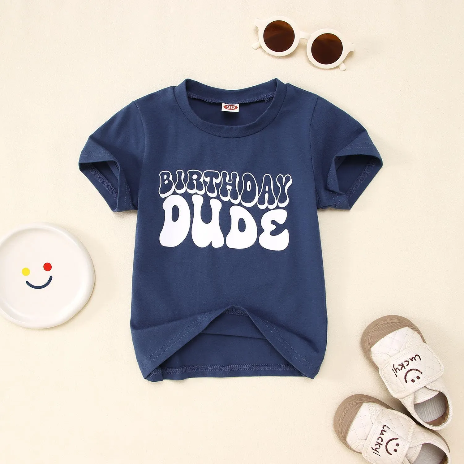 Birthday Dude Shirt Toddler Baby Boy Funny Letter Birthday T-Shirt Kids Summer Short Sleeve Party Gifts Tees Top