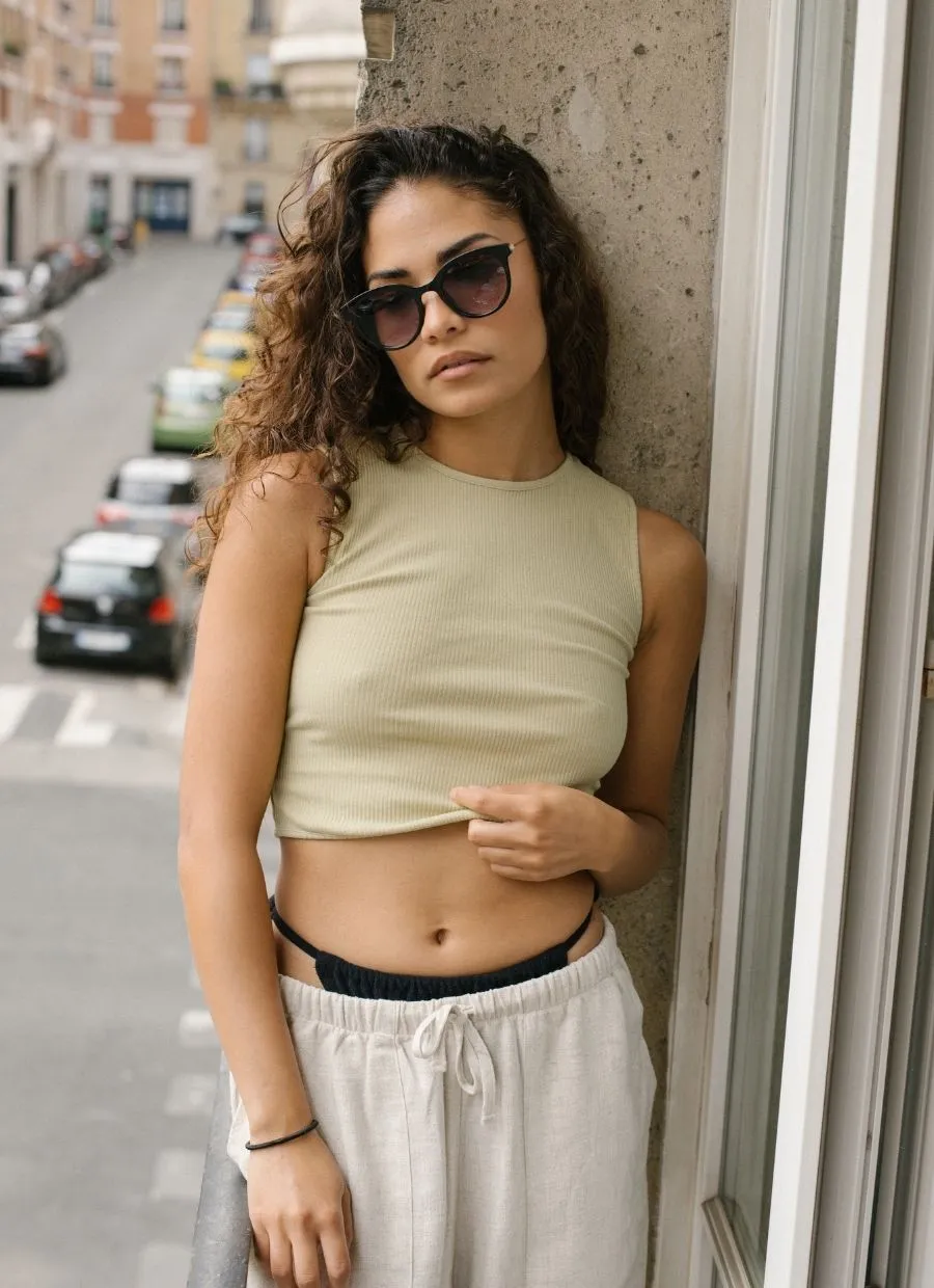 Crop Top Grace Organic Cotton - Light Green