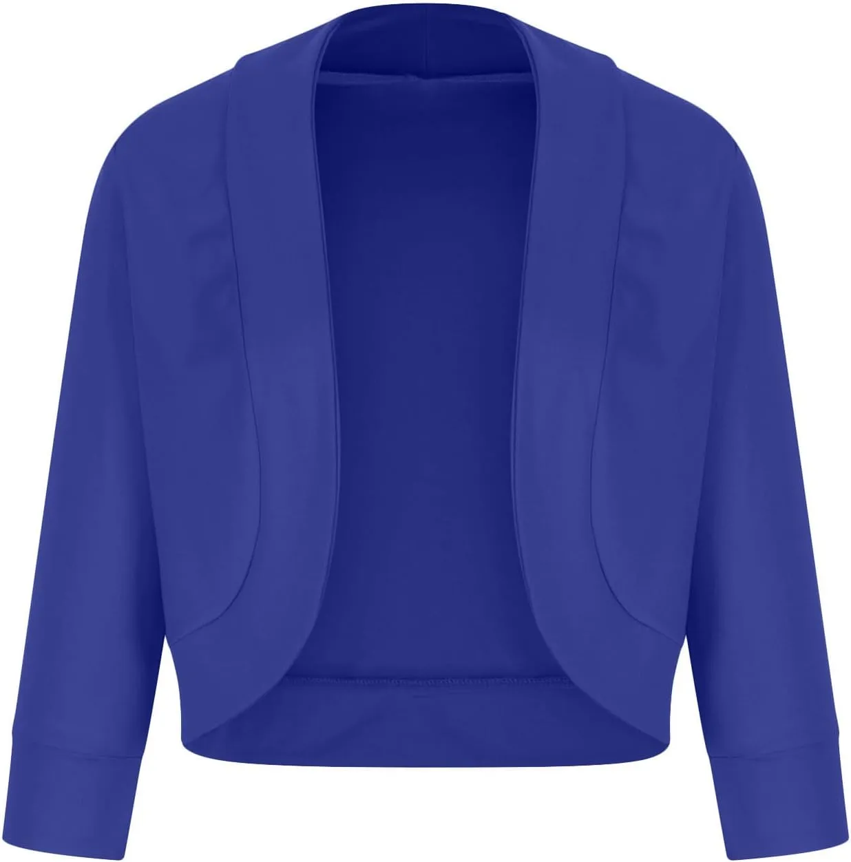 Cropped Blazer for Womens Open Front Work Office Cardigan Suit 3/4 Sleeve Solid Jacket Shrug Casual Business Blazers