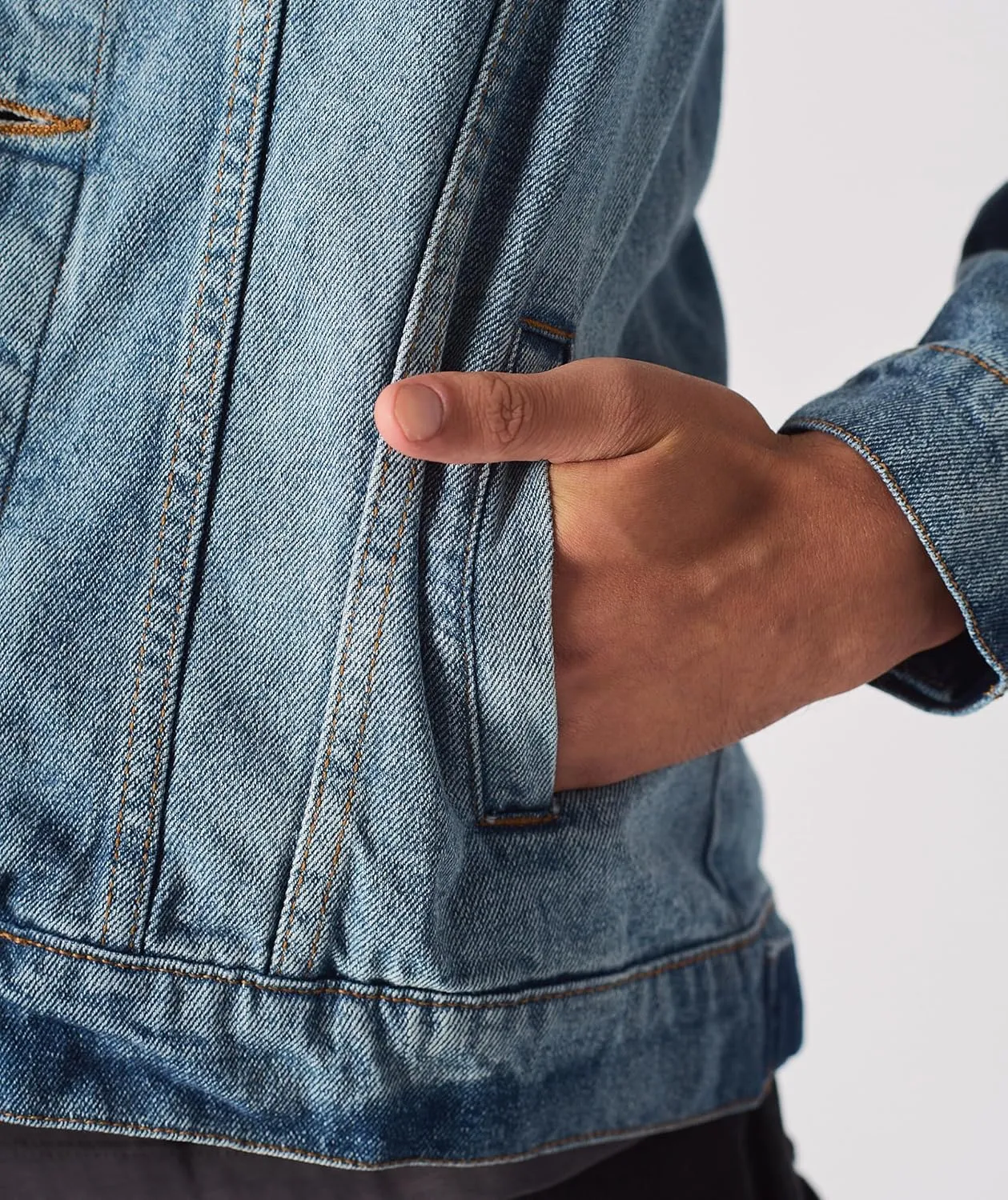 Denim Jacket Men - Casual Vintage Regular Fit Button Down Trucker Style  Mens Jean Jackets Stylish Everyday Outerwear