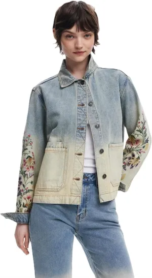 Desigual Women's Floral Denim Jacket