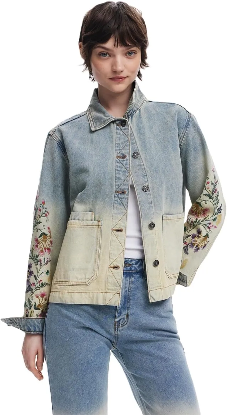 Desigual Women's Floral Denim Jacket