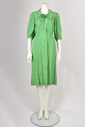 DIORLING BY CHRISTIAN DIOR GREEN FLORAL DRESS