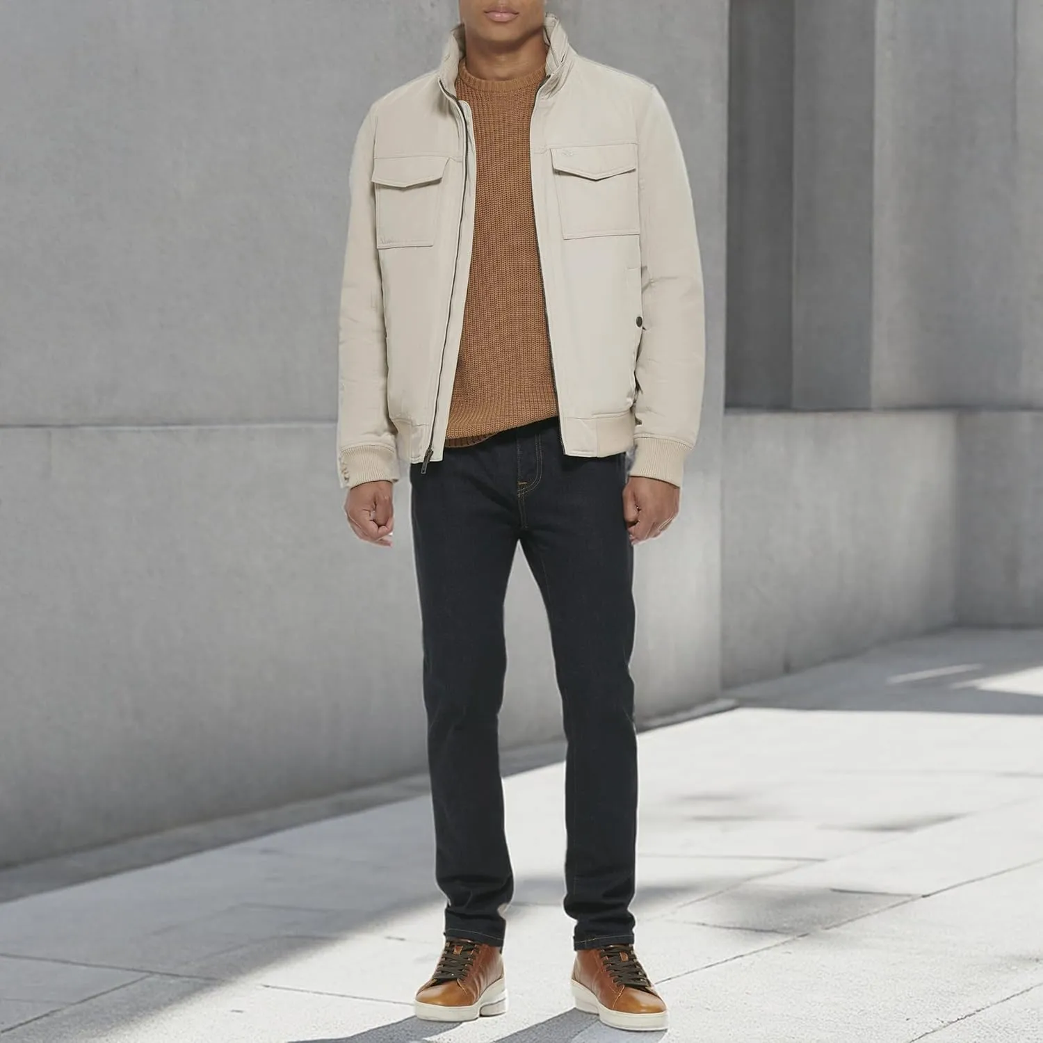 Dockers Men's Quilted Lined Flight Bomber Jacket