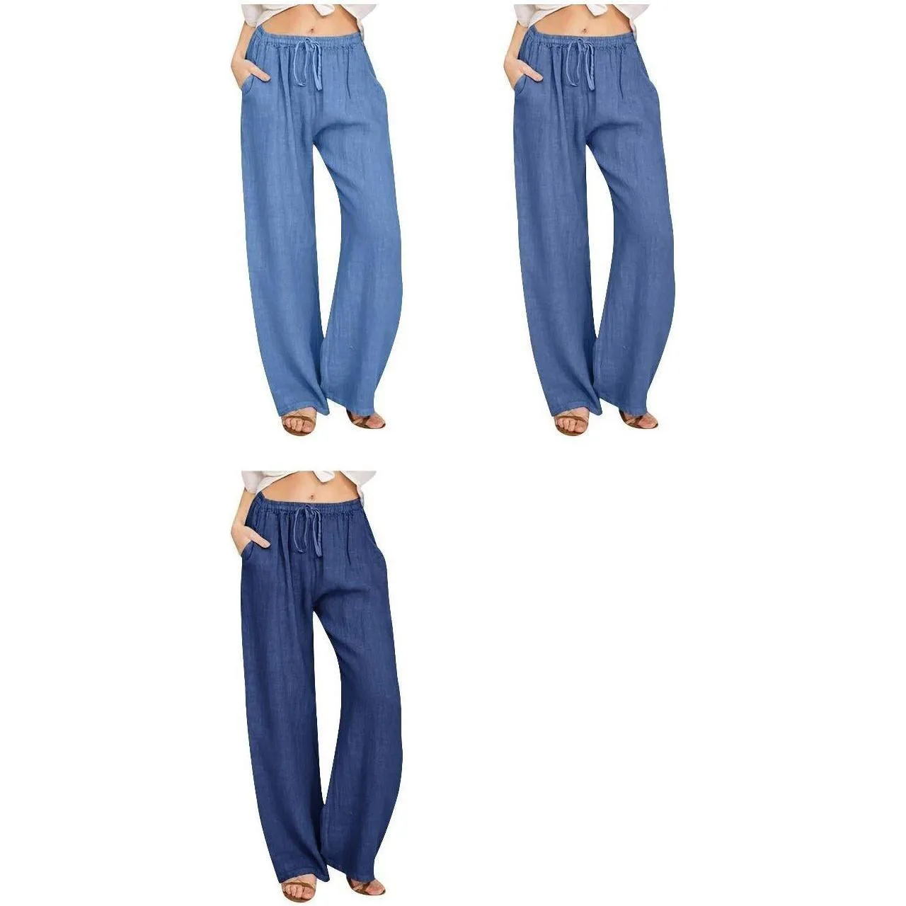 Drawstring High Waist Palazzo Pants.