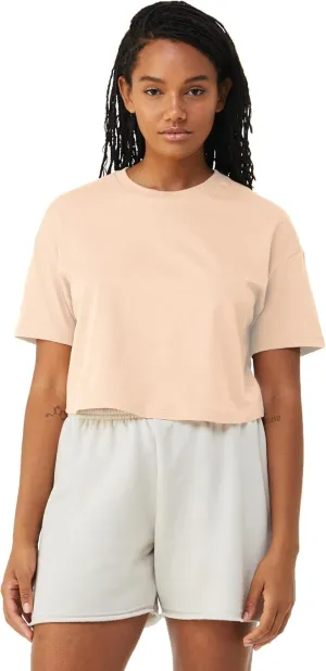Emmalise Women's Loose Fit Crop Top Tee Short Sleeves T-Shirt