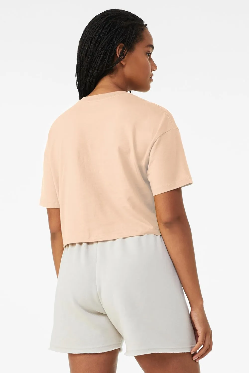Emmalise Women's Loose Fit Crop Top Tee Short Sleeves T-Shirt