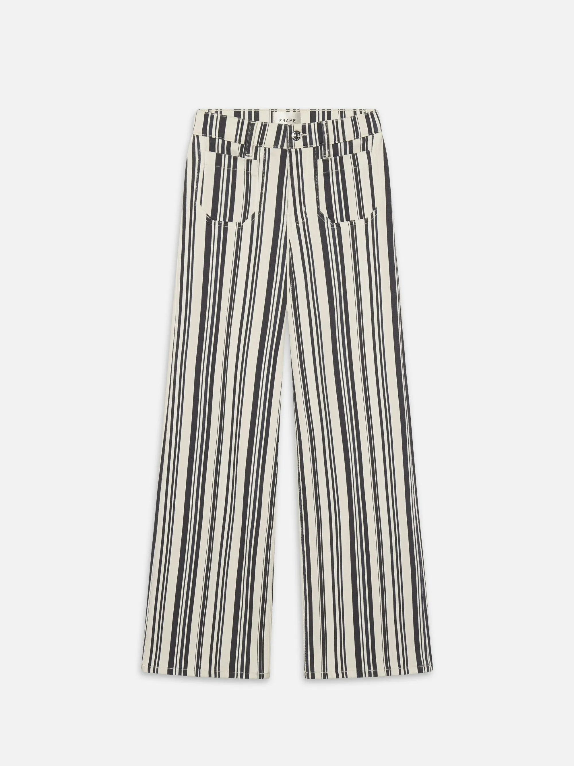 Frame Le Slim Palazzo Modernist Pocket in Navy Stripe
