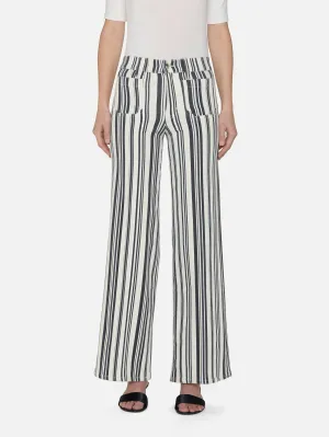 Frame Le Slim Palazzo Modernist Pocket in Navy Stripe