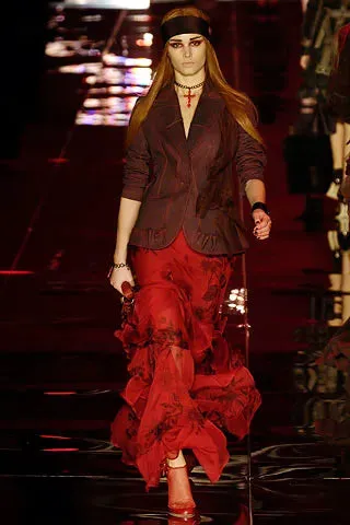 F/W 2006 Runway Burgundy Floral Dress