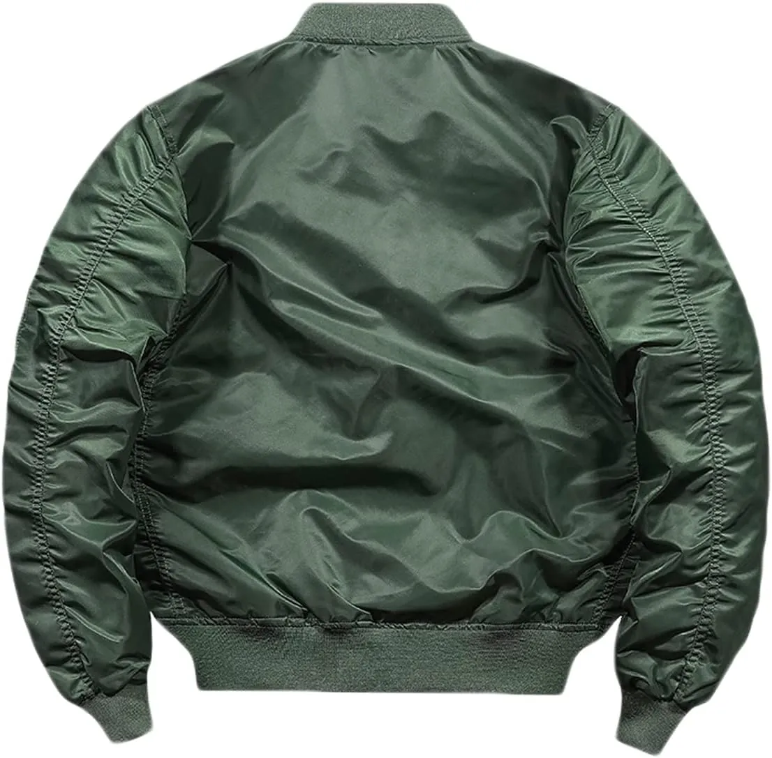 HARGLESMAN Men's Lightweight Warm Bomber Jacket with Zipper Pockets(S-3XL)
