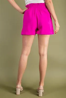 High Waisted Elastic Waist Shorts