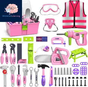 Homeschool Kids Tool Set with Electric Drill & Saw – 54 Pcs