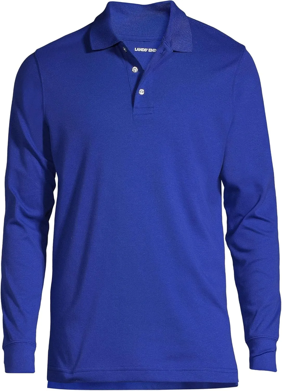Lands' End School Uniform Men's Long Sleeve Interlock Polo Shirt