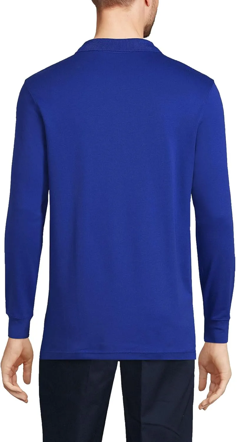 Lands' End School Uniform Men's Long Sleeve Interlock Polo Shirt