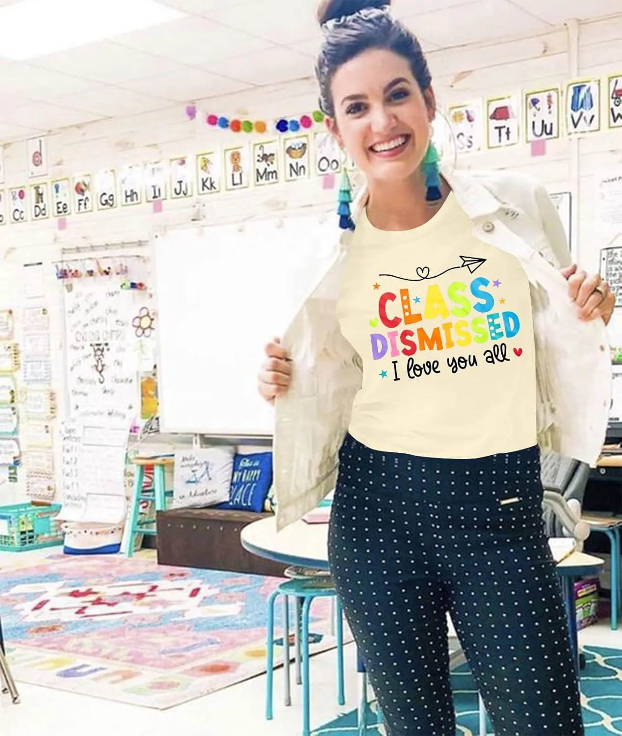 Last Day of School Shirt: Teacher T-Shirt Women Class Dismissed Shirts Teacher Life Tee School Graduation Casual Top