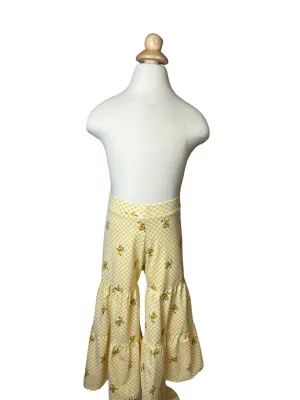 Lily Elastic High Waist Loose Ruffle Hem Beach Wide Leg Palazzo Pants
