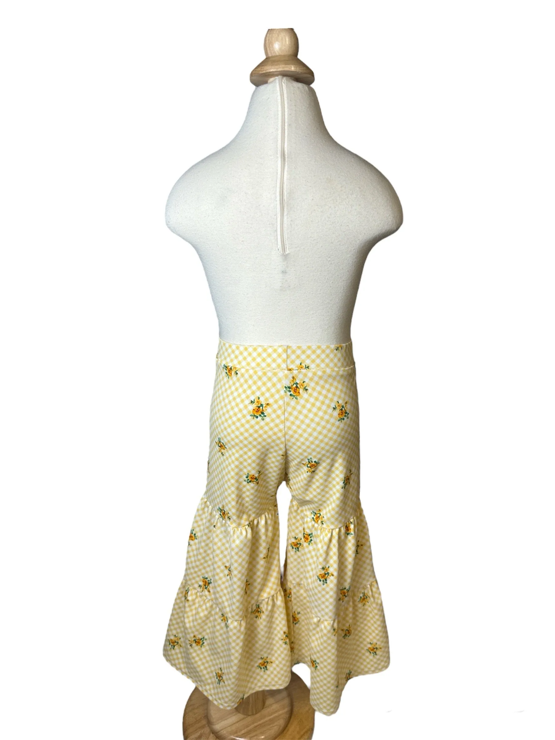 Lily Elastic High Waist Loose Ruffle Hem Beach Wide Leg Palazzo Pants