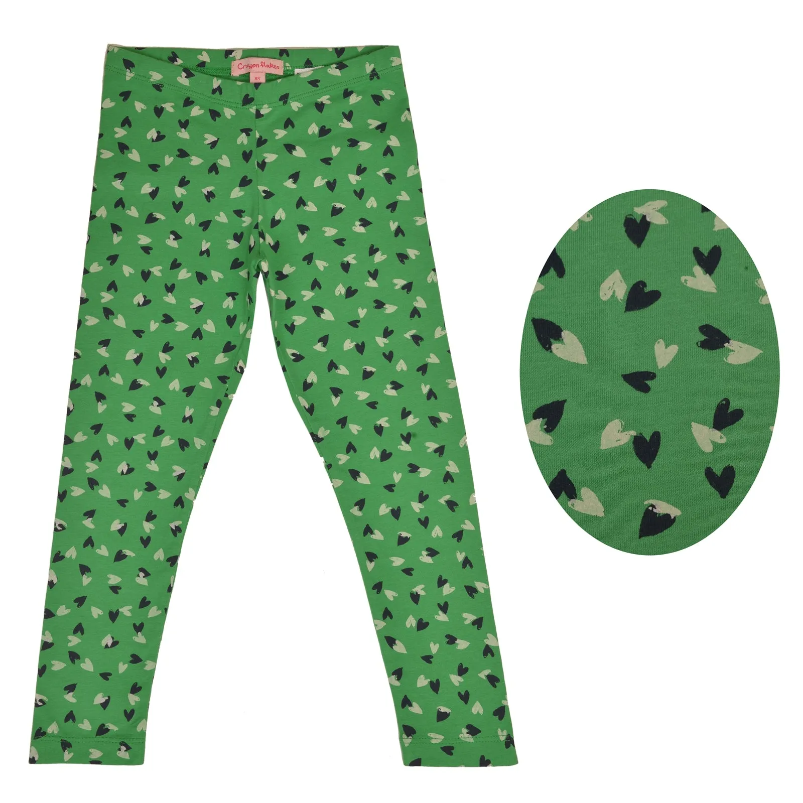 LockedUp Hearts Green Leggings
