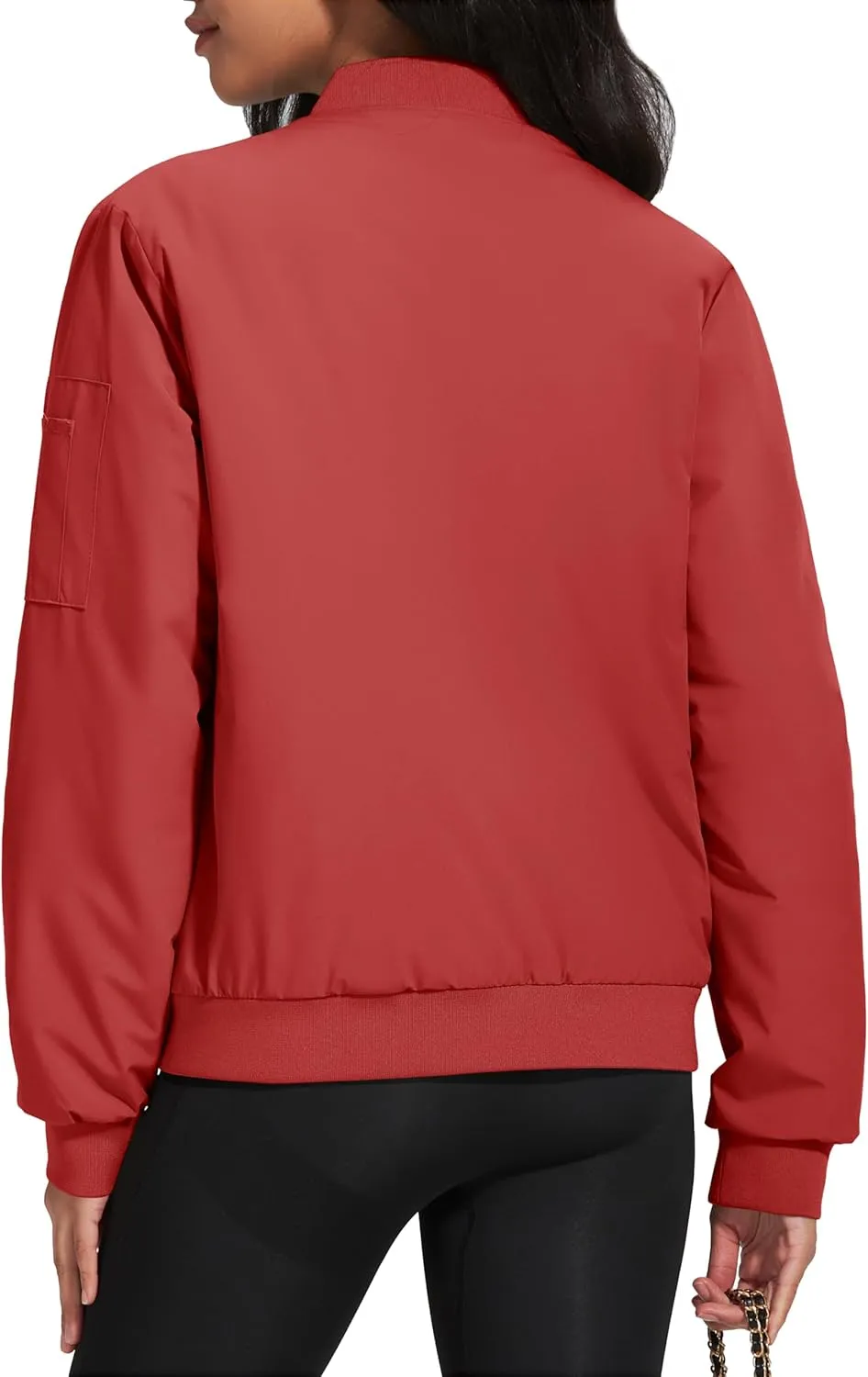 MAGCOMSEN Women's Winter Bomber Jacket Casual Basic Zip Up Padded Coats Water Resistant Long Sleeve Outwear with Pockets