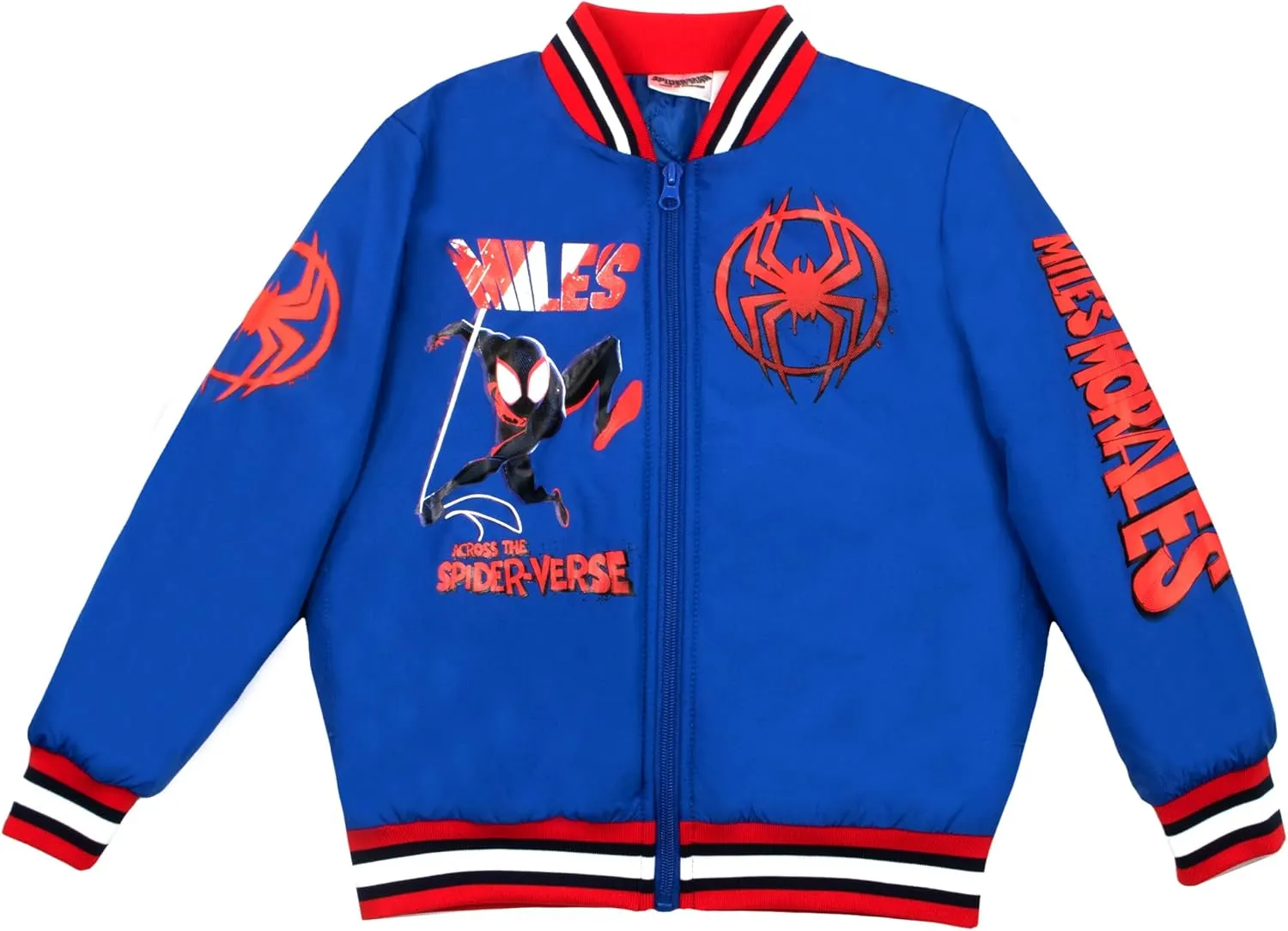 Marvel Superheroes Boy's Bomber Jacket - Spider-Man, Miles Morales, Black Panther, Ghost-Spider, Venom Bomber Jacket for Kids