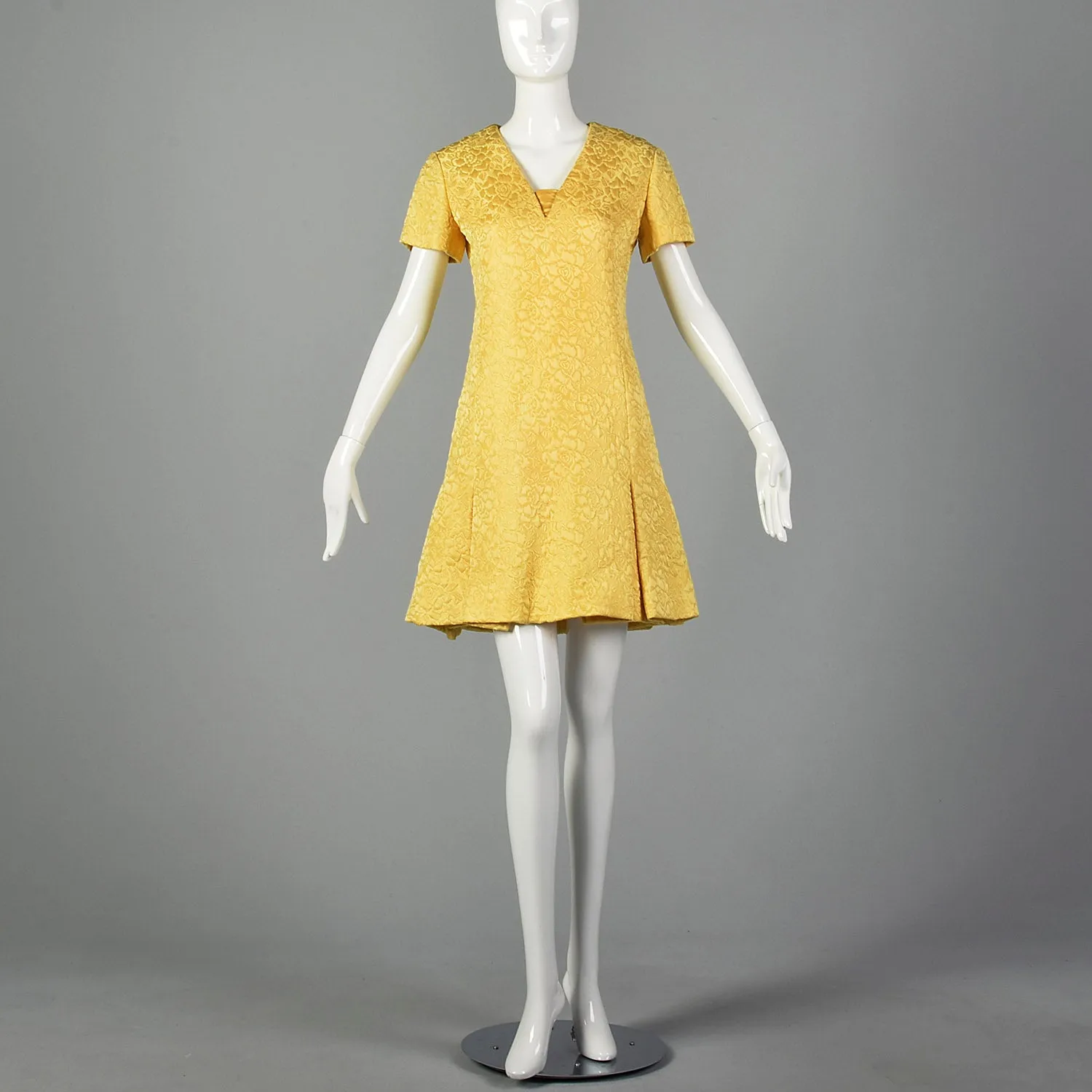 Medium Christian Dior 1960s Yellow Brocade Dress