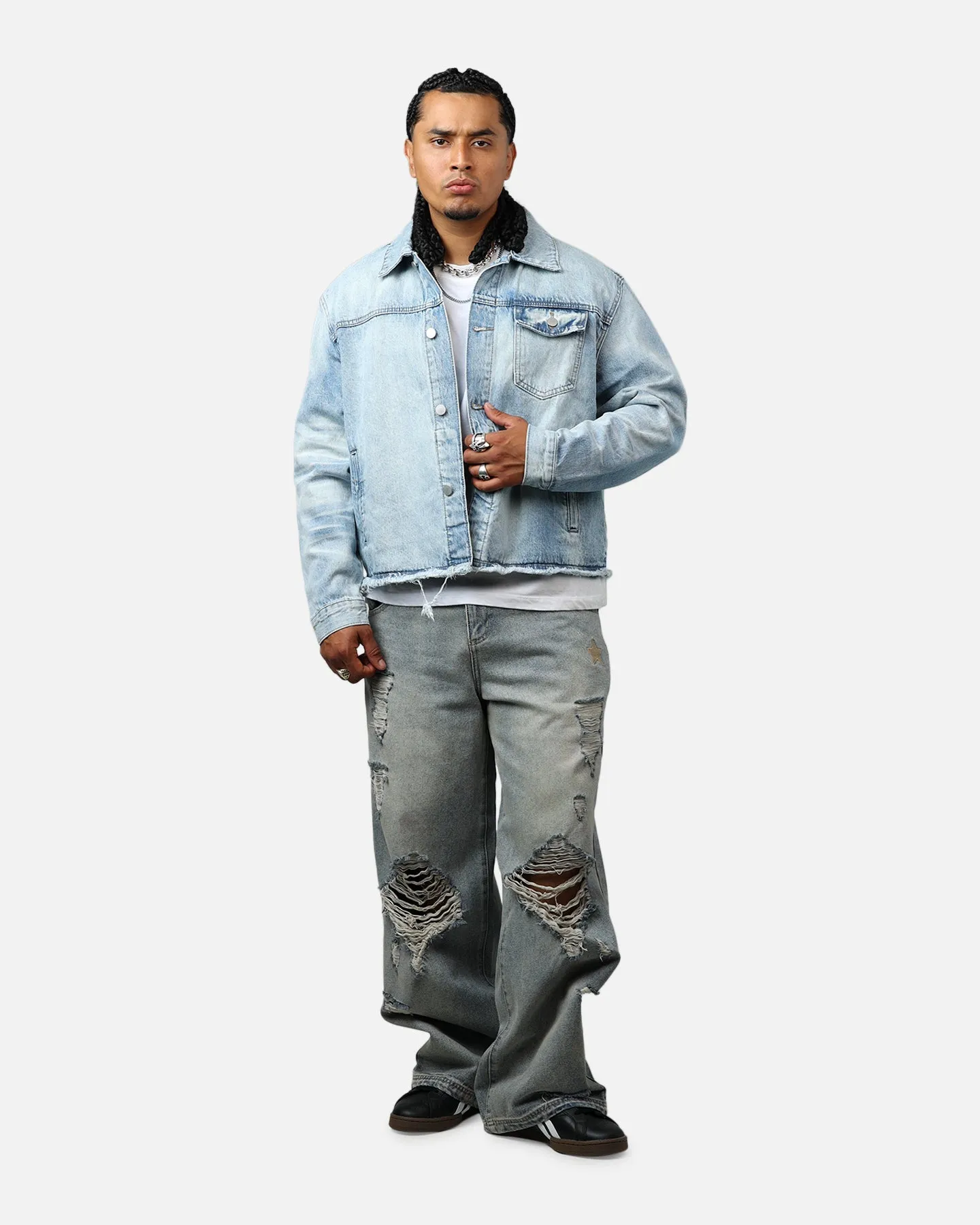 MNML Sun Washed Denim Jacket Light Blue