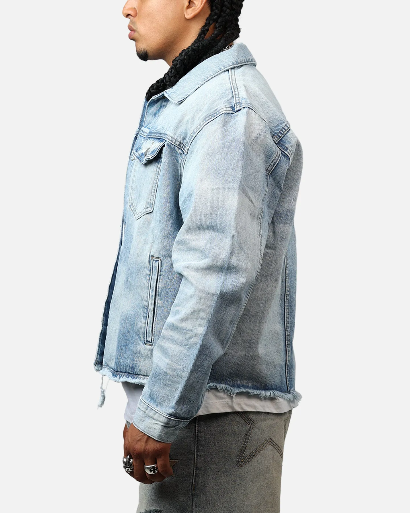MNML Sun Washed Denim Jacket Light Blue
