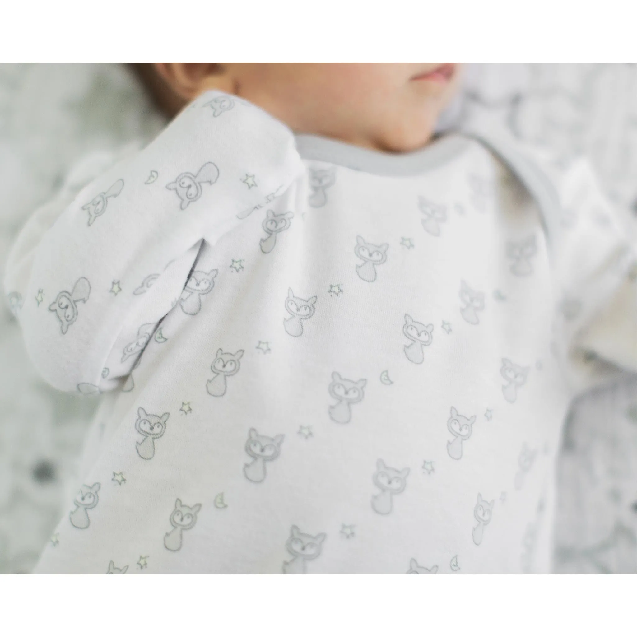 Muslin Swaddle, Pajama Gown and Hat Gift Set - Fox, XOXO, Sterling, Newborn