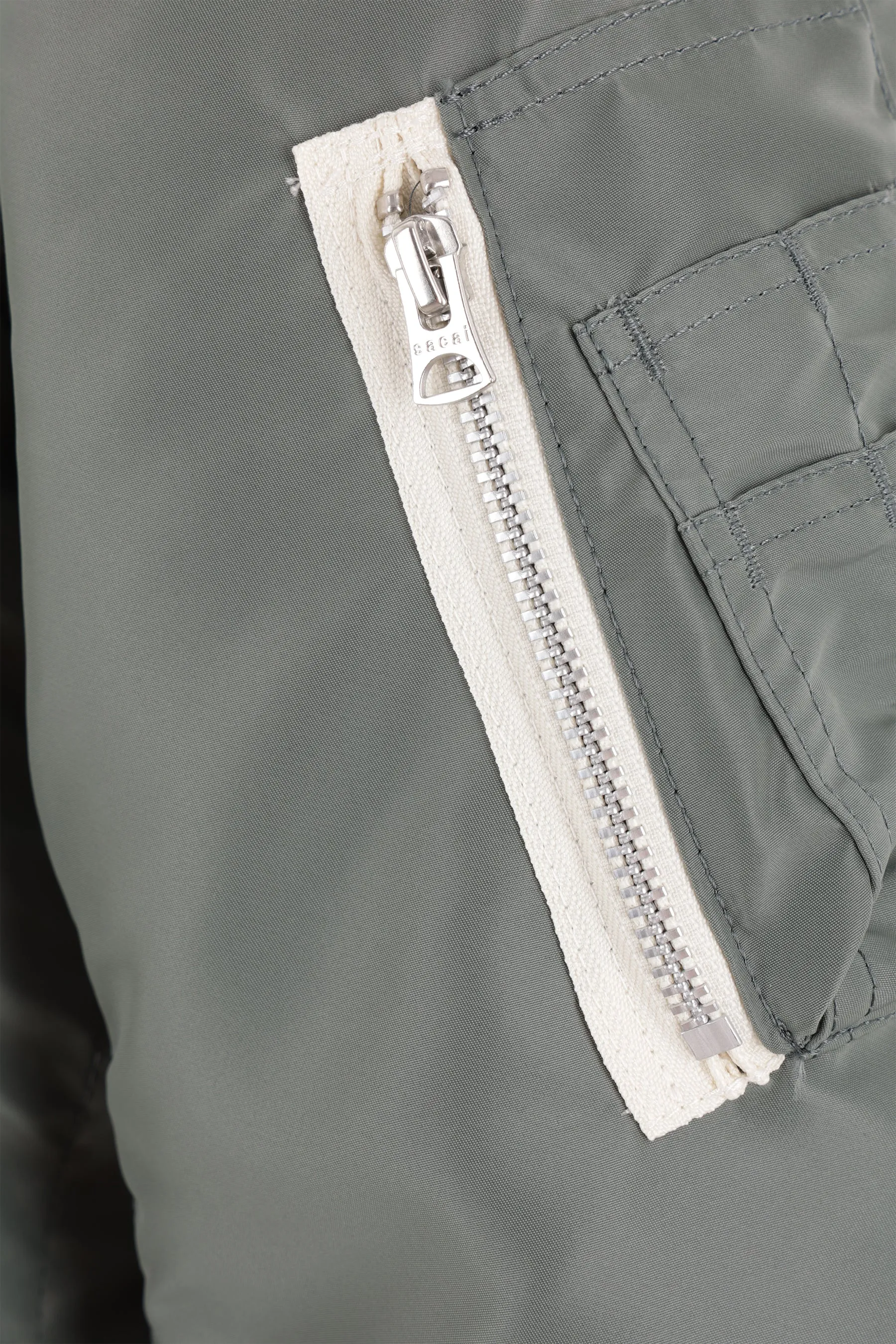 nylon and faux shearling padded bomber jacket