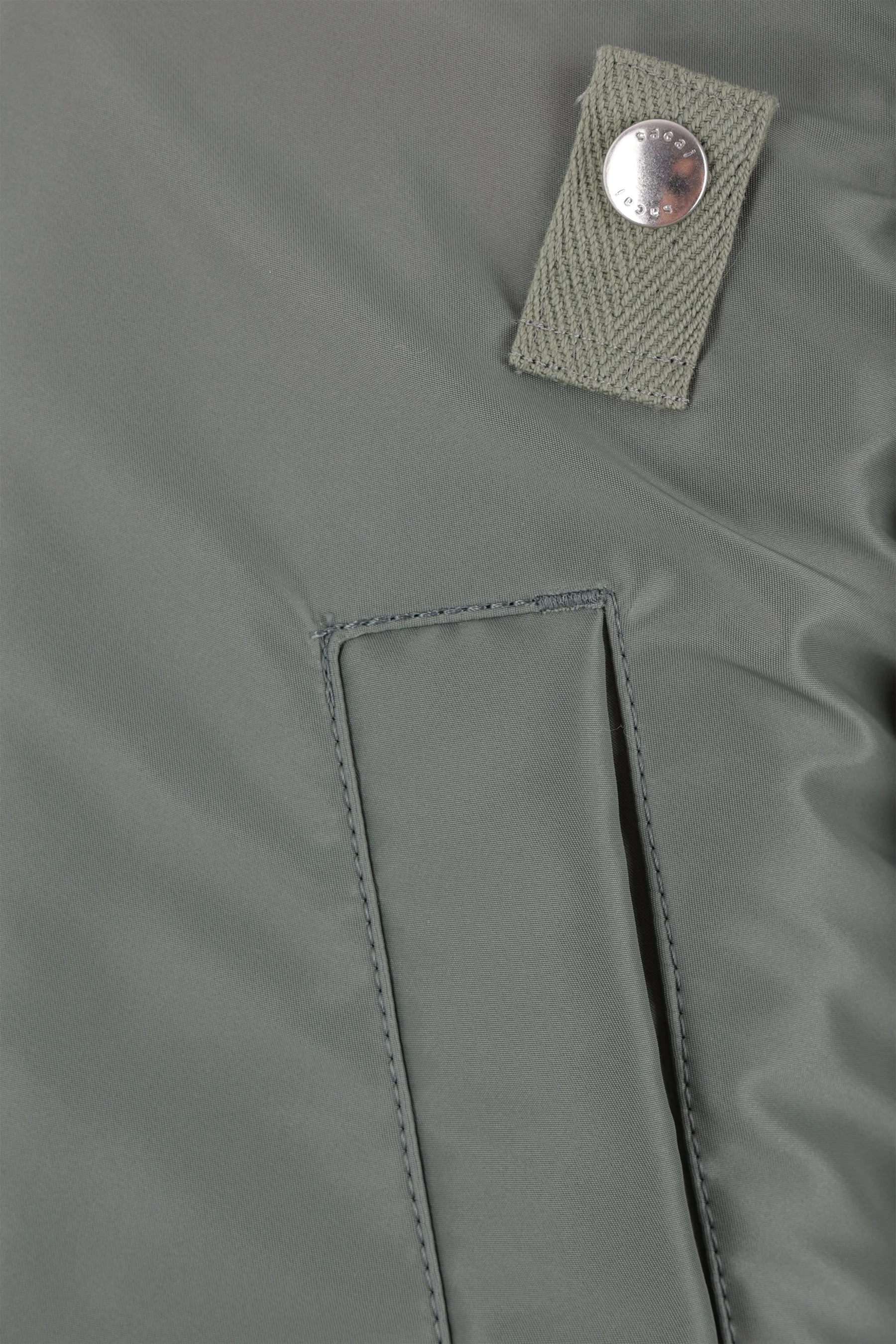 nylon and faux shearling padded bomber jacket