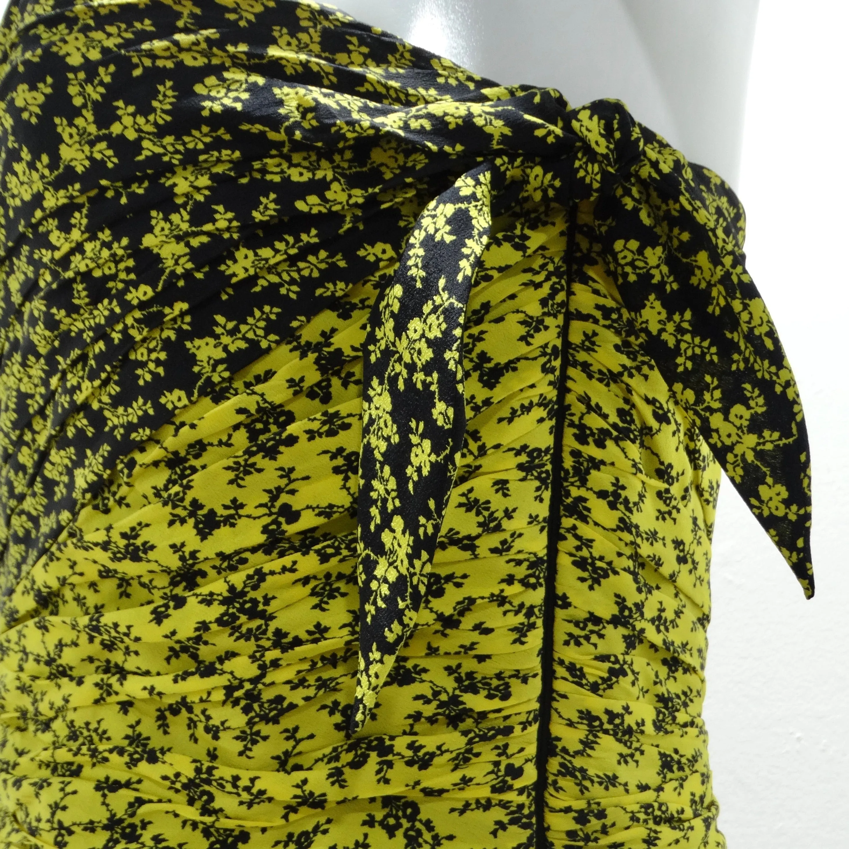 Philosophy Silk Strapless Floral Ruched Dress