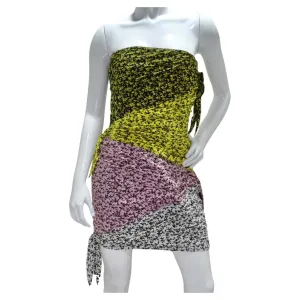 Philosophy Silk Strapless Floral Ruched Dress