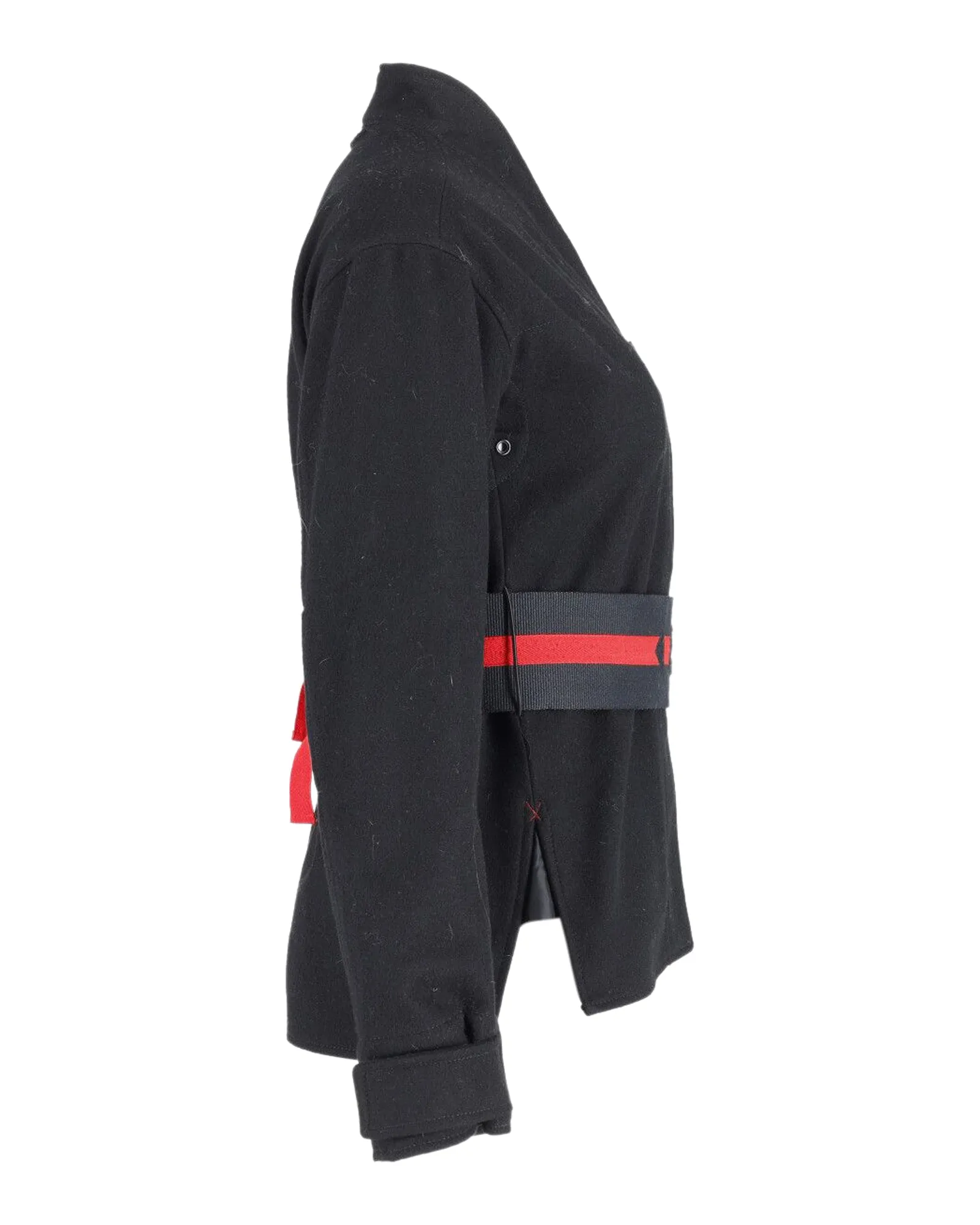 Prada Belted Jacket in Black Wool