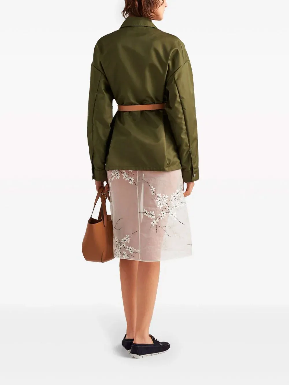 Re-Nylon belted jacket