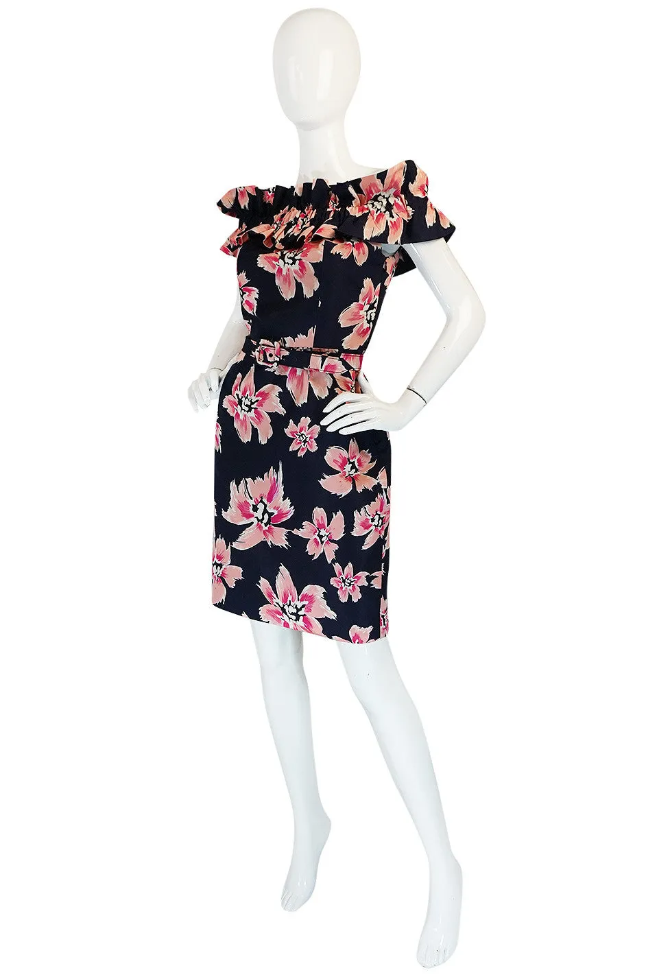 Resort 2009 Christian Dior Off Shoulder Floral Print Dress