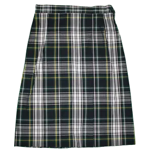 Skirt Plaid #35 Kick Pleat Mid-Calf Length