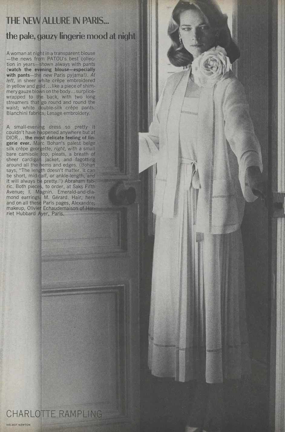 Spring 1978 Unlabeled Christian Dior Haute Couture Silk Dress w Floral Belt