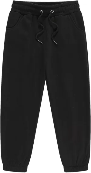 Unisex Basic Sweatpants Pull on Casual Joggers Boys Girls Solid Color Elastic Waist Athletic Pants with Pockets