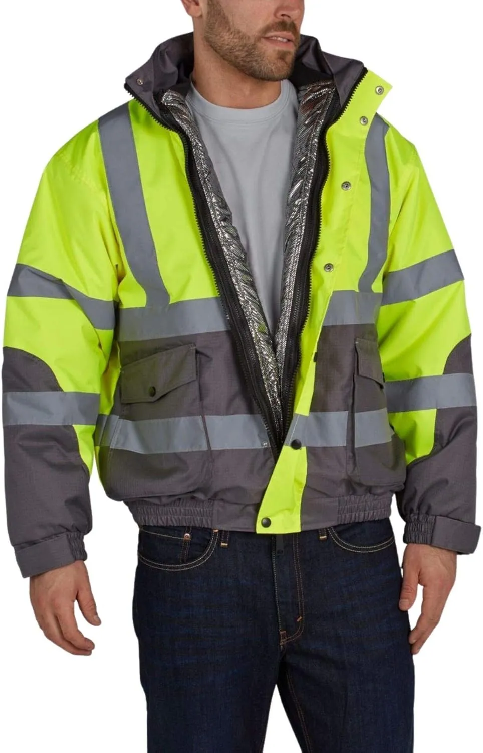 Utility Pro - Warm up Jacket 3-in-1 with Removable Lining - Reflective Safety Wear (Yellow)