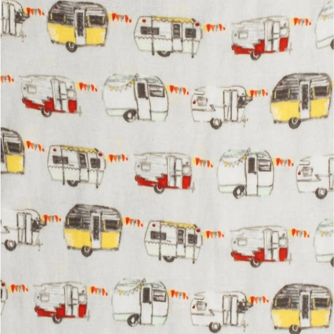Vintage Trailers Organic Cotton Newborn Gown & Hat Set